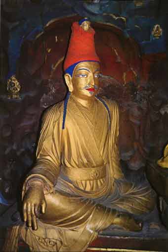 
The 7C Dharmaraja Cave has a statue of Songtsen Gampo made in the mid-17C - Splendor of Tibet: The Potala Palace book
